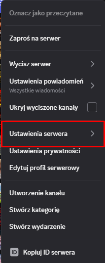 ustawienia serwera